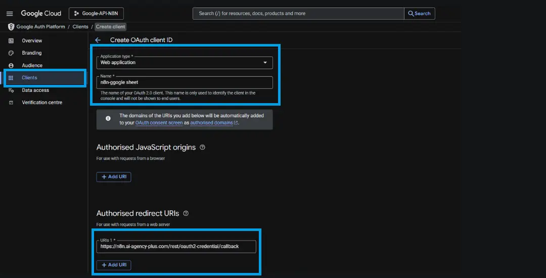 create oauth credentials